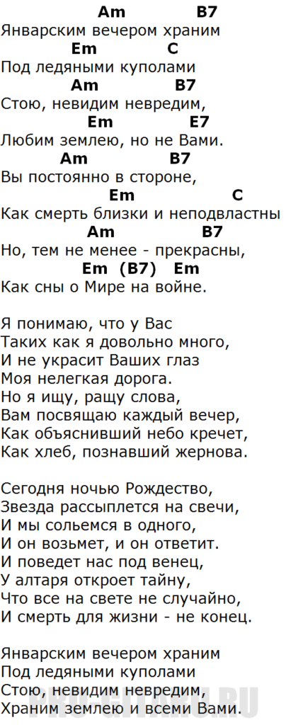 Вечером в холоде в маленькой комнате аккорды