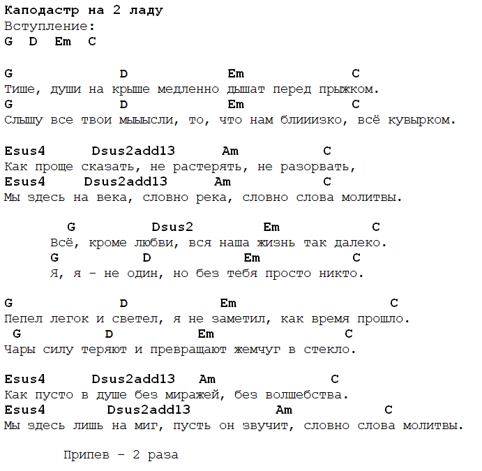 молитва аккорды на гитаре