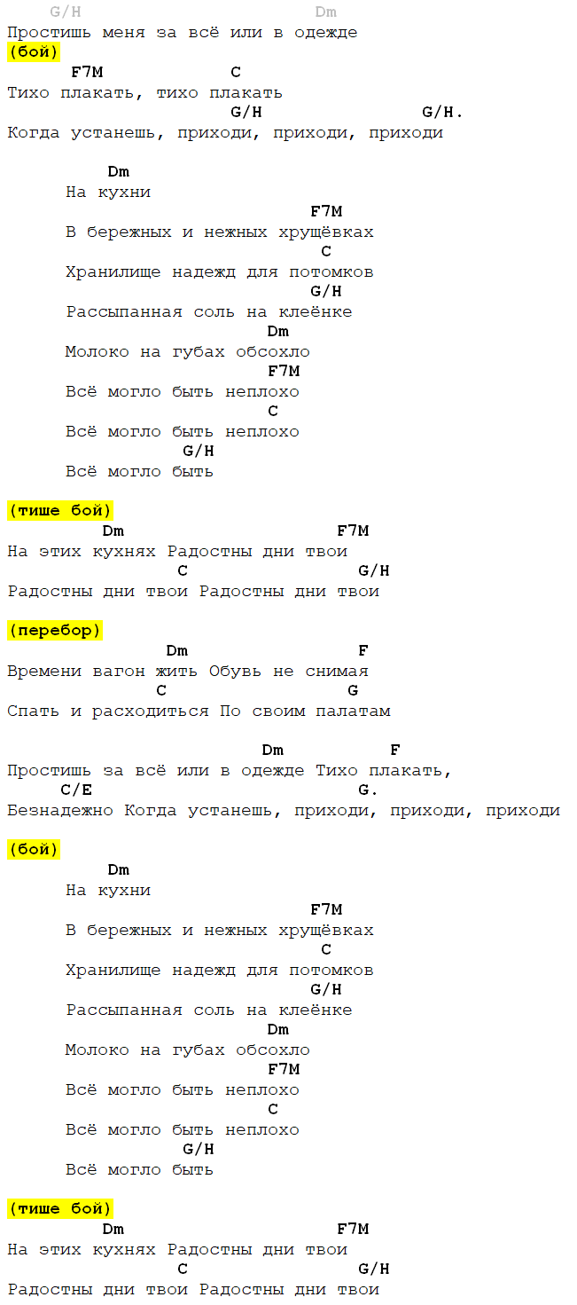 бонд с кнопкой кухни аккорды